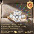 Elegant Oval Cut Diamond Ring | Vintage Details & All-Day Comfort Band--Last Day Sale-90% OFF🔥