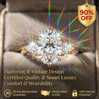 Elegant Oval Cut Diamond Ring | Vintage Details & All-Day Comfort Band--Last Day Sale-90% OFF🔥
