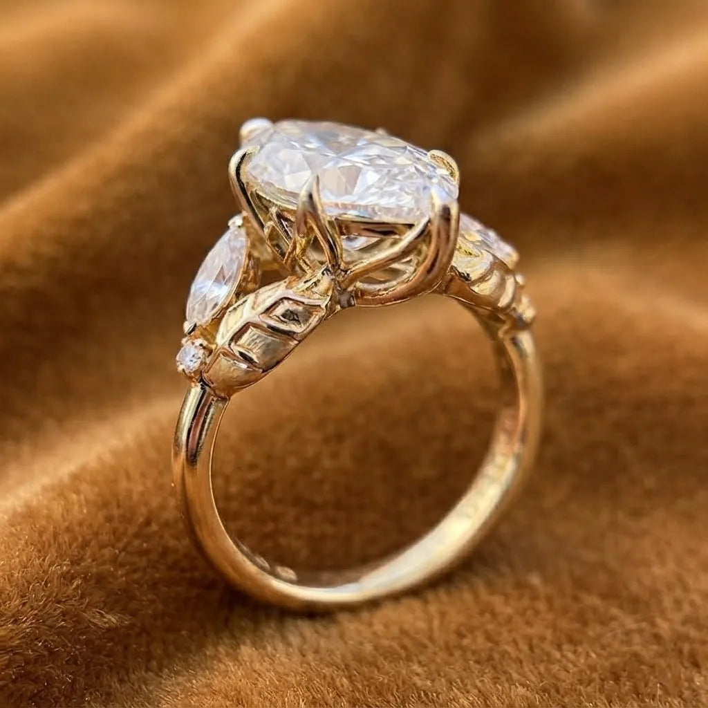 The Tuscany Marquise: Handcrafted 14K Gold Leaf Ring for Graceful, Slender-Looking Hands--Last Day Sale-90% OFF🔥