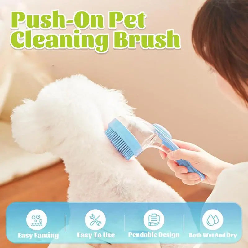 One-Press Foaming Pet Cleaning Brush – Wet & Dry Grooming Brush with Soft Bristles | Last Day 50% OFF 🔥