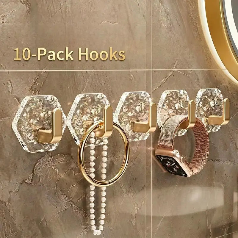 Drill-Free Crystal Wall Hooks – Strong Hold, Elegant Storage | Last Day 50% OFF 🔥