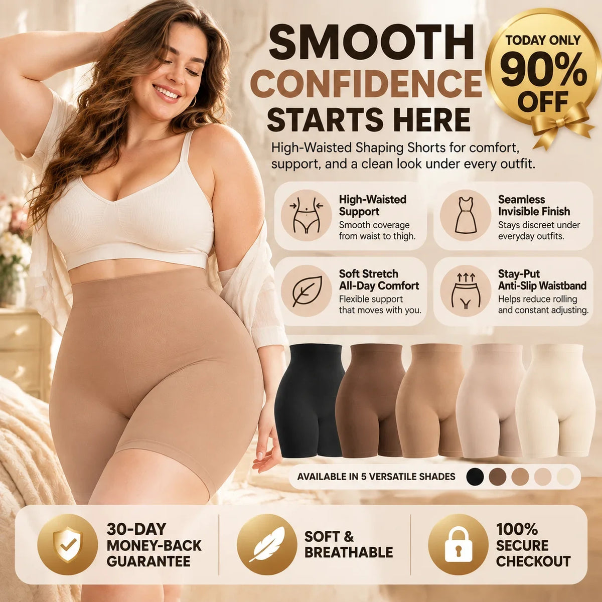 The Everyday Shaping Short That Helps You Feel Comfortable, Confident & Beautiful In Every Outfit-Last Day Sale🔥90% OFF