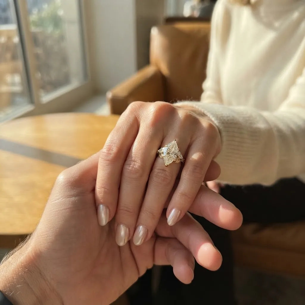 The Tuscany Marquise: Handcrafted 14K Gold Leaf Ring for Graceful, Slender-Looking Hands--Last Day Sale-90% OFF🔥