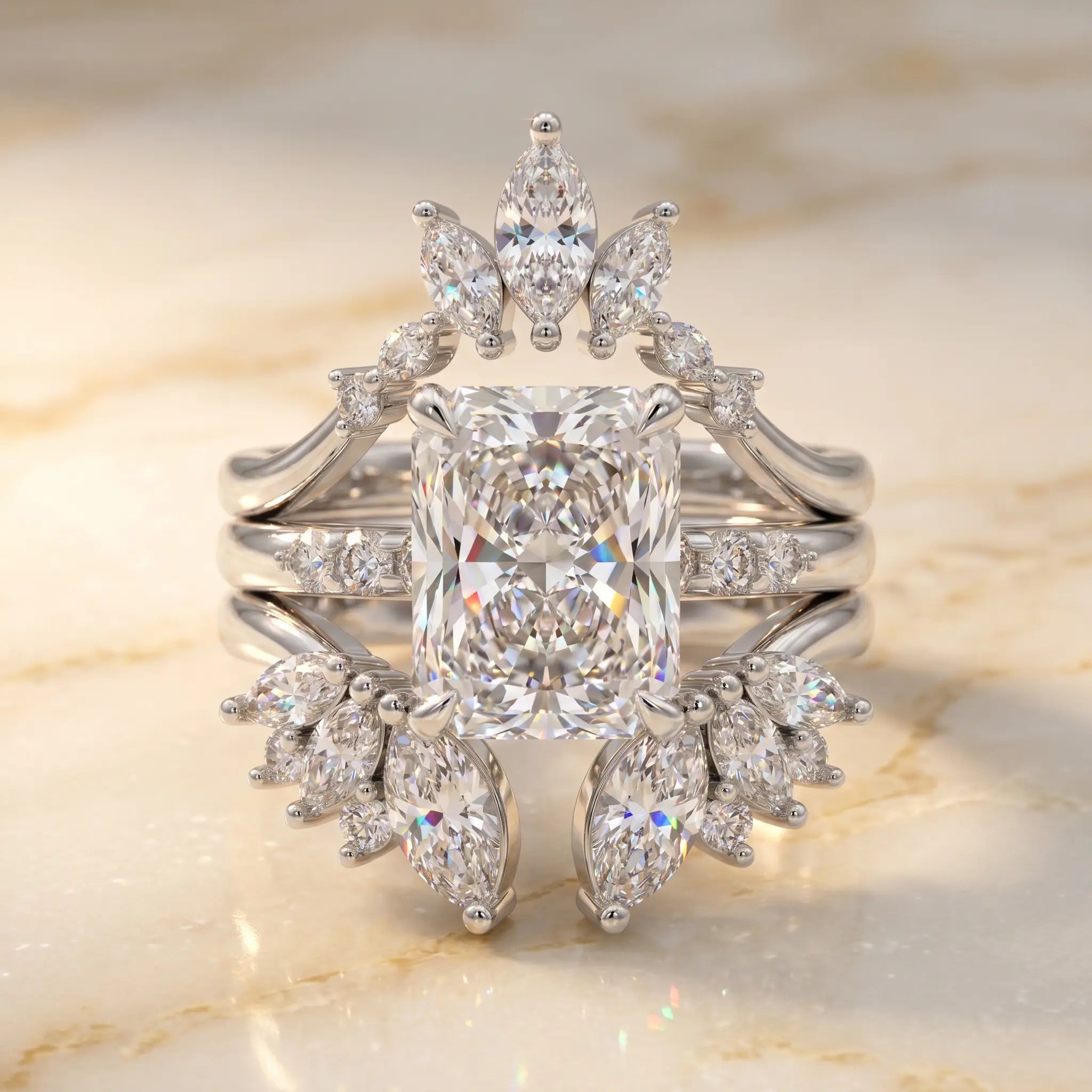 csandiva™ 3-Carat VVS1 Moissanite Ring Suite - Travel-Safe Brilliance & Elegant Heirloom Alternative | Claim 90% OFF Today🔥