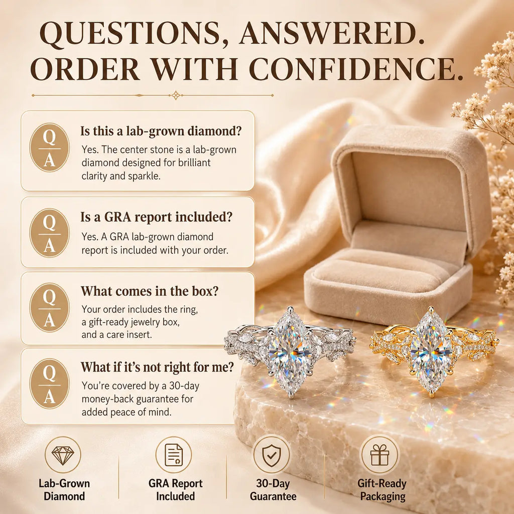 The Marquise Crown Lab-Grown Diamond Ring Set That Makes Every Gesture Feel More Elegant | Gold or Silver | Last Day Sale-90% OFF🔥
