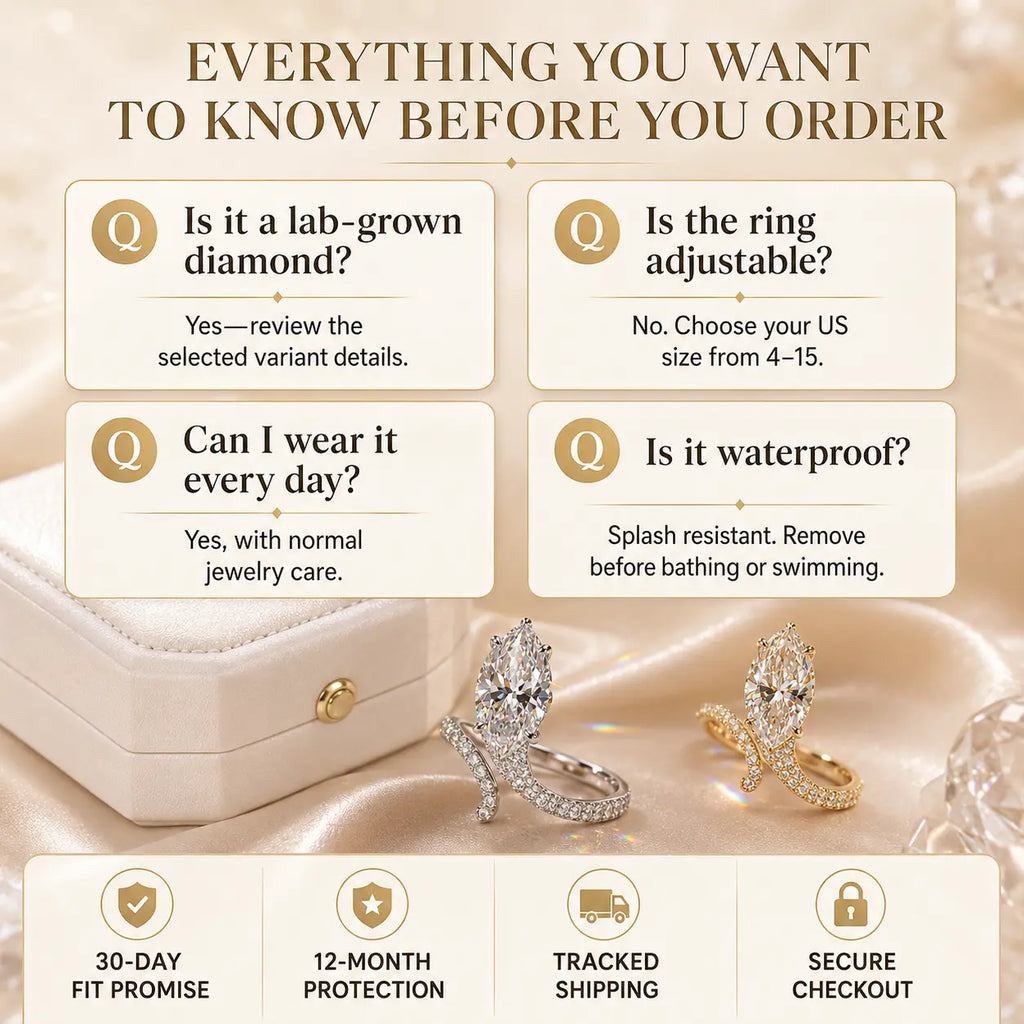 The Marquise Embrace™ Lab-Grown Diamond Bypass Ring — An Elongated Marquise Center, Sculpted Pavé Wrap & Complete Statement Look in One Ring | Gold or Silver | Last Day Sale-90% OFF🔥