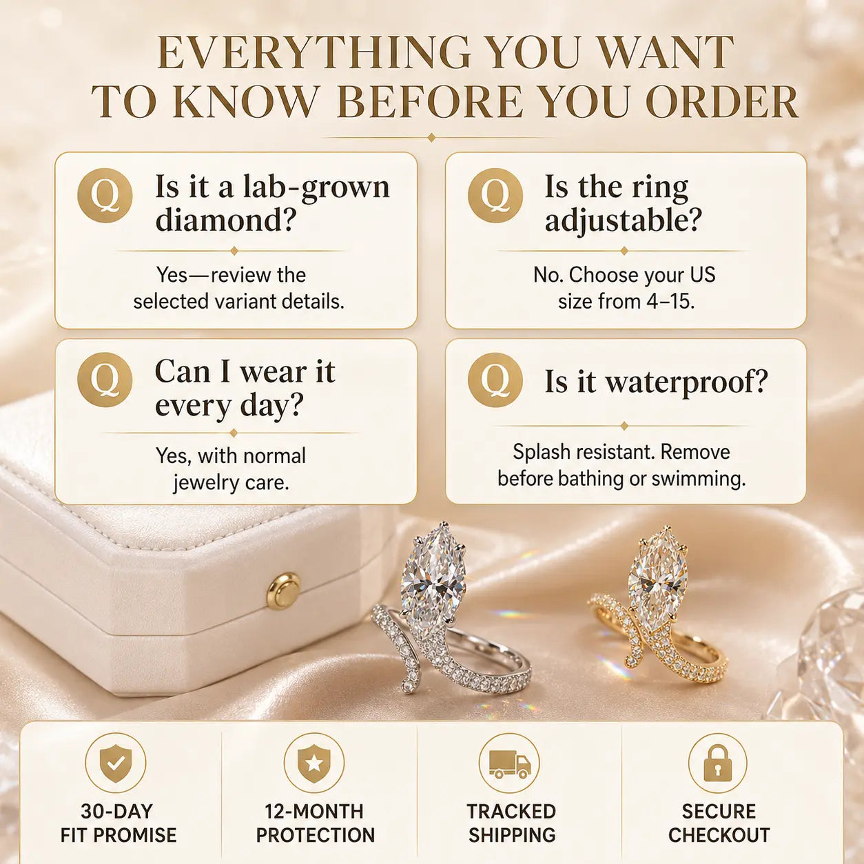 The Marquise Embrace™ Lab-Grown Diamond Bypass Ring — An Elongated Marquise Center, Sculpted Pavé Wrap & Complete Statement Look in One Ring | Gold or Silver | Last Day Sale-90% OFF🔥