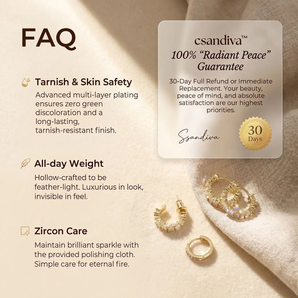 csandiva™ 14K Gold-Plated Natural Zircon Hoop Earring Set | The Masterpiece of Serenity & Elegance -Last Day Sale-90% OFF🔥