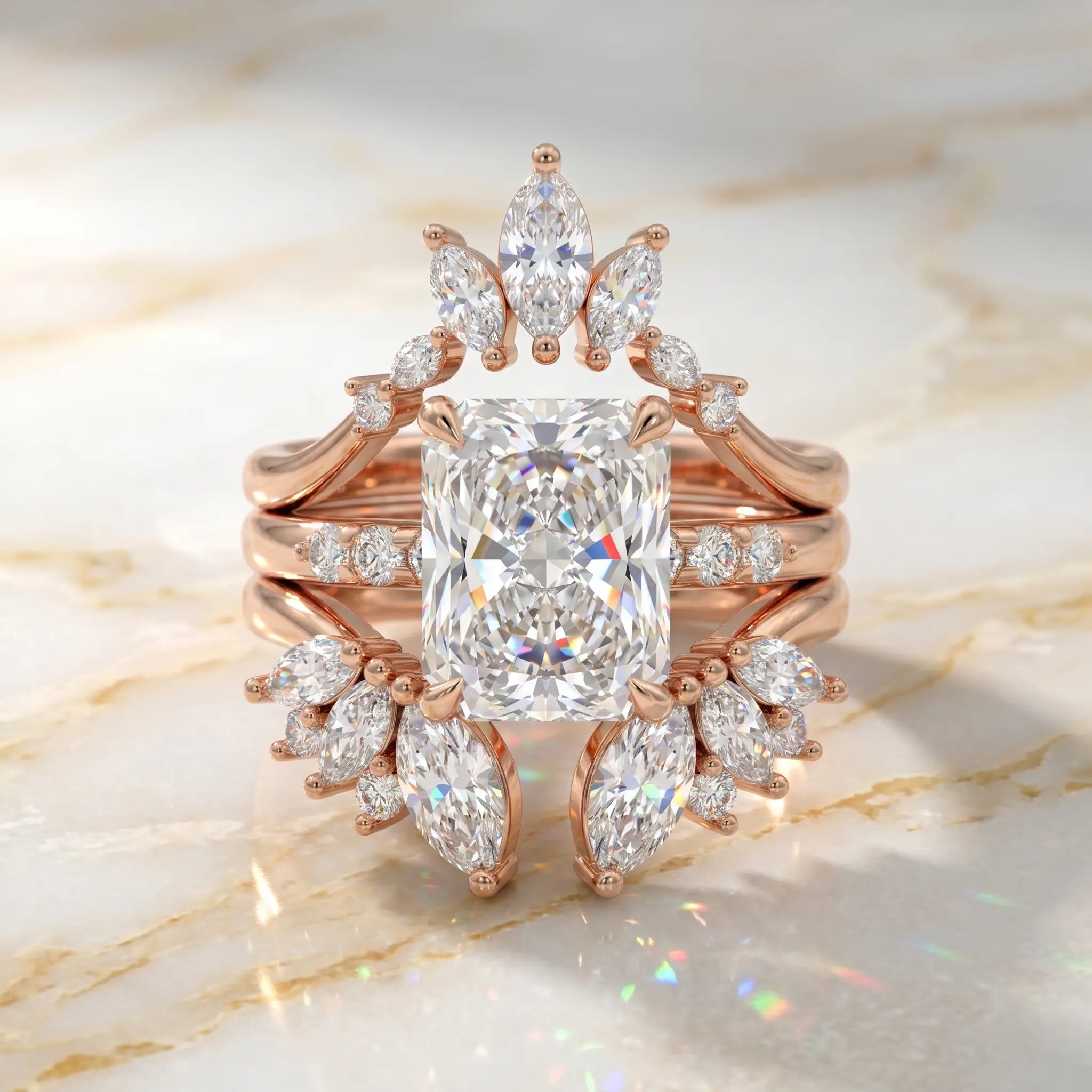 csandiva™ 3-Carat VVS1 Moissanite Ring Suite - Travel-Safe Brilliance & Elegant Heirloom Alternative | Claim 90% OFF Today🔥