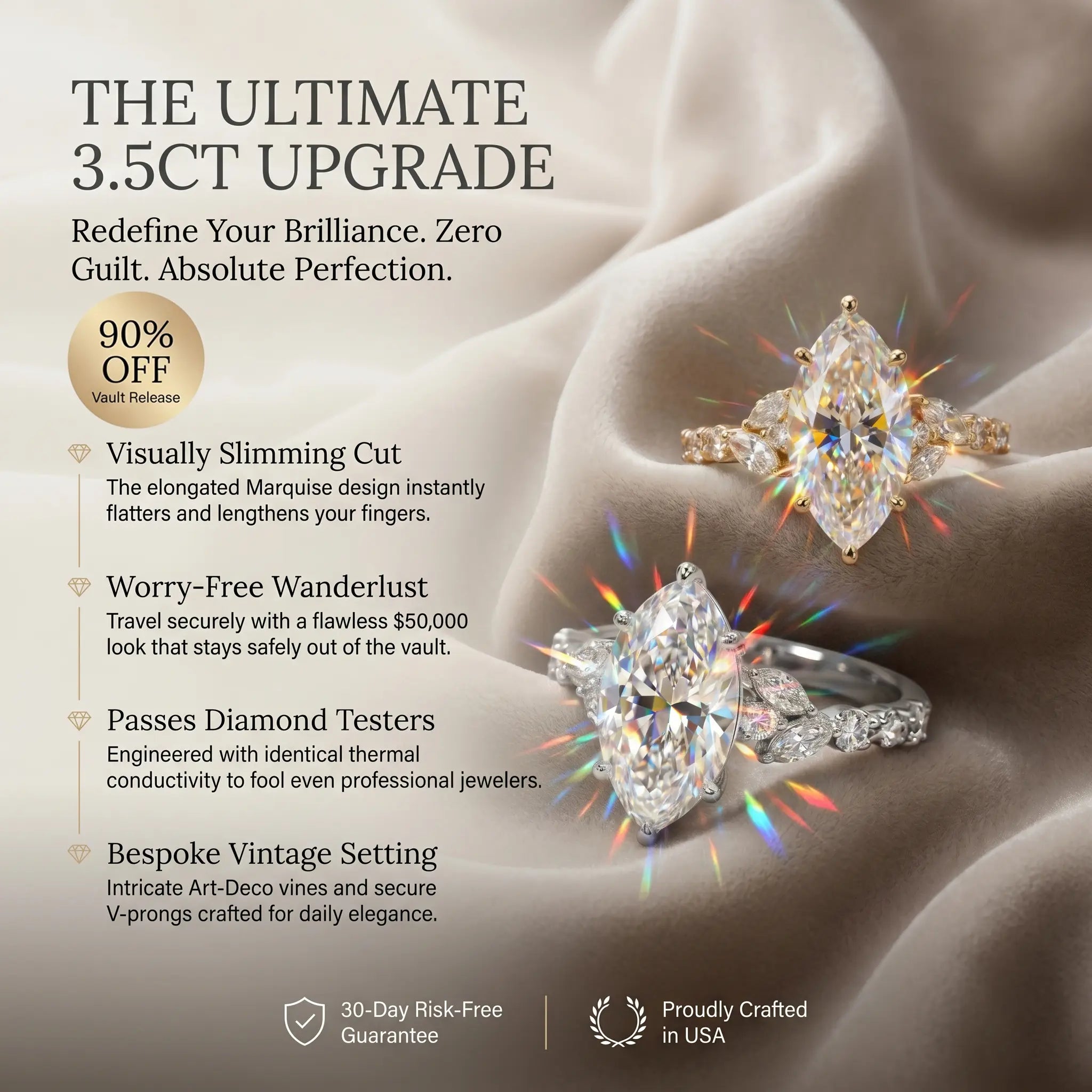 Csandiva™ The Sovereign Legacy | Hand-Forged 3.5Ct Marquise Masterpiece | Visually Slimming & Butter-Smooth Fit | Zero Green Fingers | 90% OFF Vault Release 🔥