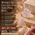 The Blush Aurora Pink Oval Moissanite Ring — A Luminous Blush Center, Flattering Oval Shape & Vintage Starburst Halo Made to Celebrate the Woman You've Become | Gold or Silver | Last Day Sale-90% OFF🔥