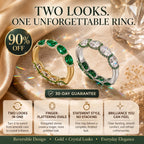 One Ring, Two Unforgettable Looks: Turn It for Vivid Green Color or Clear Moissanite Brilliance, Flatter Your Fingers & Finish Every Outfit Without Stacking | Gold or Silver | Last Day Sale-90% OFF🔥