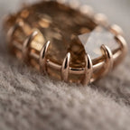 The Empress Vintage Champagne Solitaire – Handcrafted Crown Setting Ring--Last Day Sale-90% OFF🔥