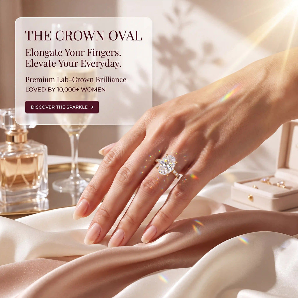 The Crown Oval™ — The Hand-Flattering 1–6 CT Lab-Grown Diamond Ring Designed to Make Your Fingers Look Longer and Every Outfit Feel Instantly More Elegant-Last Day Sale-90% OFF🔥