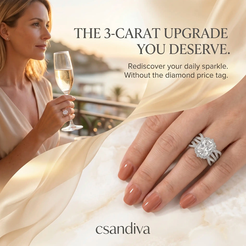 csandiva™ 3.0ct Vintage Nested Ring Suite - Smart Heirloom Alternative & Zero Anxiety Glamour | Claim 90% OFF Last Day🔥
