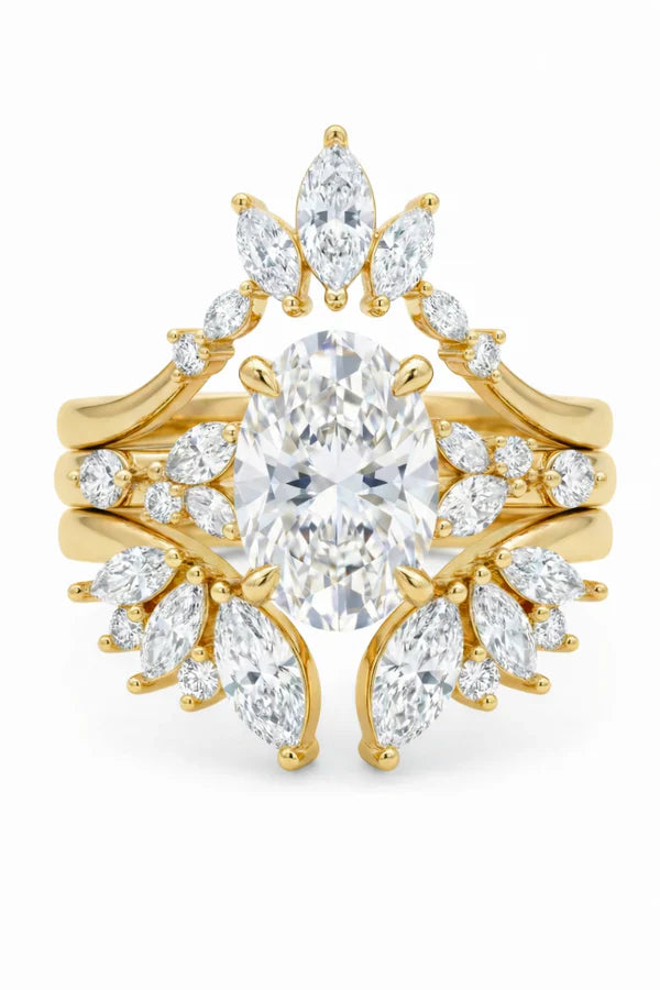 csandiva™ 3-Carat VVS1 Moissanite Ring Suite - Travel-Safe Brilliance & Elegant Heirloom Alternative | Claim 90% OFF Today🔥