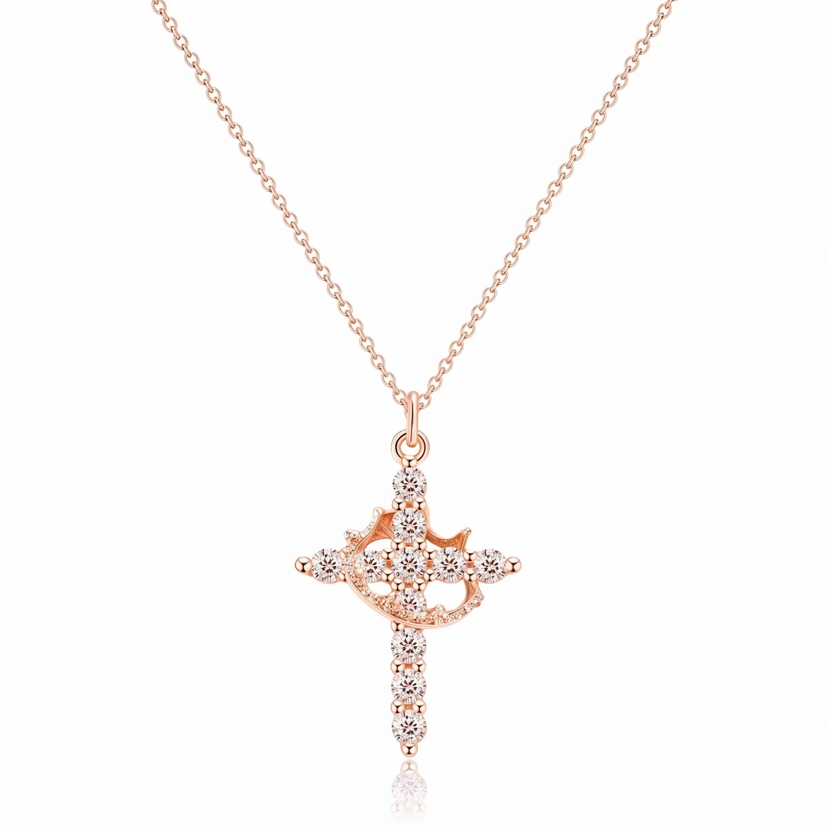 csandiva™ 14K Gold Rotatable Crown Cross Necklace - Discreet Anxiety Relief & Elegant Faith Jewelry | Claim 90% OFF Today🔥