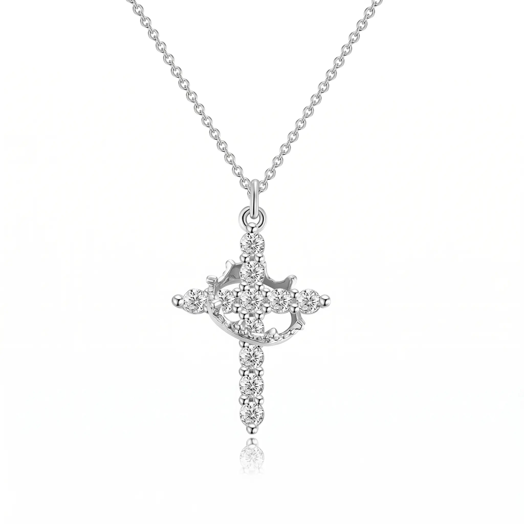 csandiva™ 14K Gold Rotatable Crown Cross Necklace - Discreet Anxiety Relief & Elegant Faith Jewelry | Claim 90% OFF Last day🔥