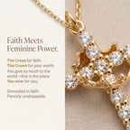 csandiva™ 14K Gold Rotatable Crown Cross Necklace - Discreet Anxiety Relief & Elegant Faith Jewelry | Claim 90% OFF Last day🔥