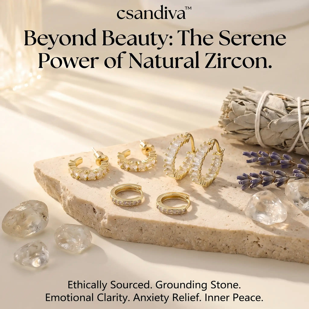 csandiva™ 14K Gold-Plated Natural Zircon Hoop Earring Set | The Masterpiece of Serenity & Elegance -Last Day Sale-90% OFF🔥