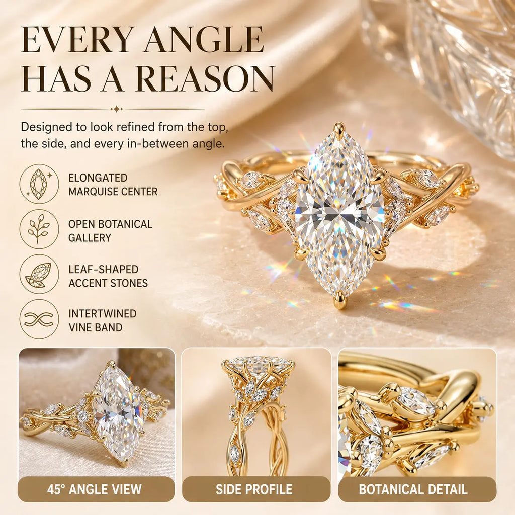The Everwild Marquise™ Lab-Grown Diamond Vine Ring — The Finger-Flattering Statement That Completes Every Look | Gold or Silver | Last Day Sale-90% OFF🔥