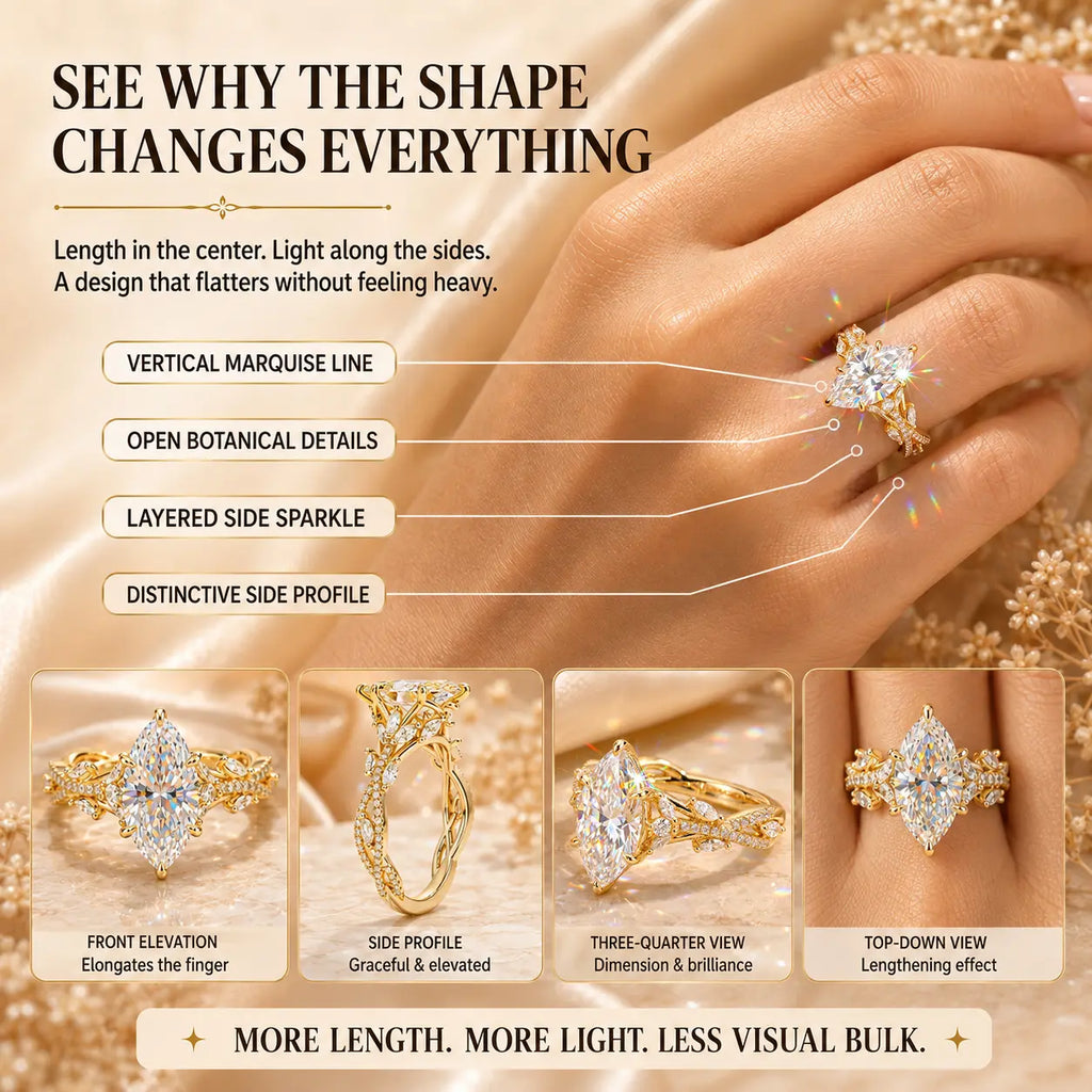 The Marquise Crown Lab-Grown Diamond Ring Set That Makes Every Gesture Feel More Elegant | Gold or Silver | Last Day Sale-90% OFF🔥