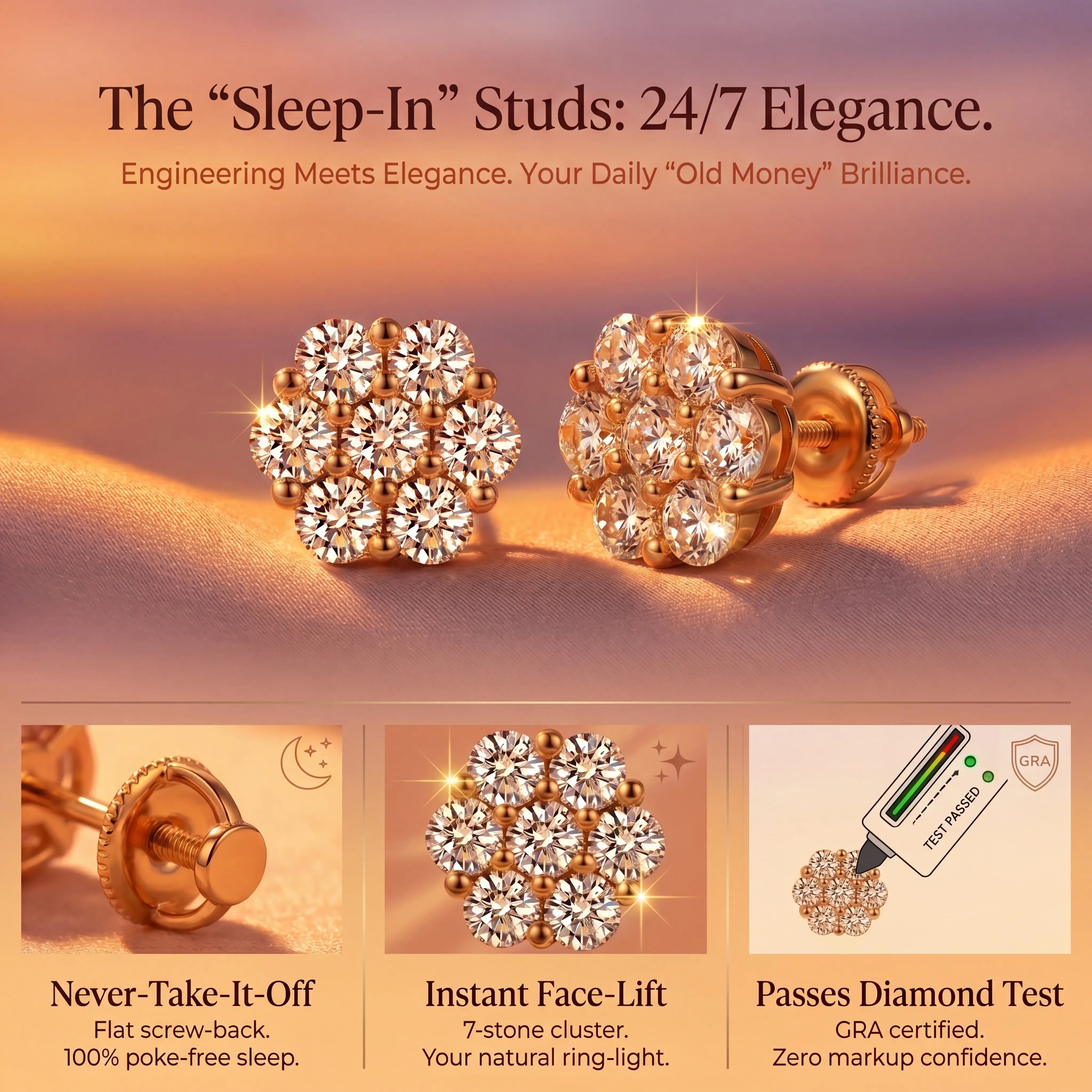 csandiva™ The Timeless Bloom Moissanite Studs - Zero Anxiety Elegance & Radiant Heirloom Alternative | Last Day 90% OFF🔥