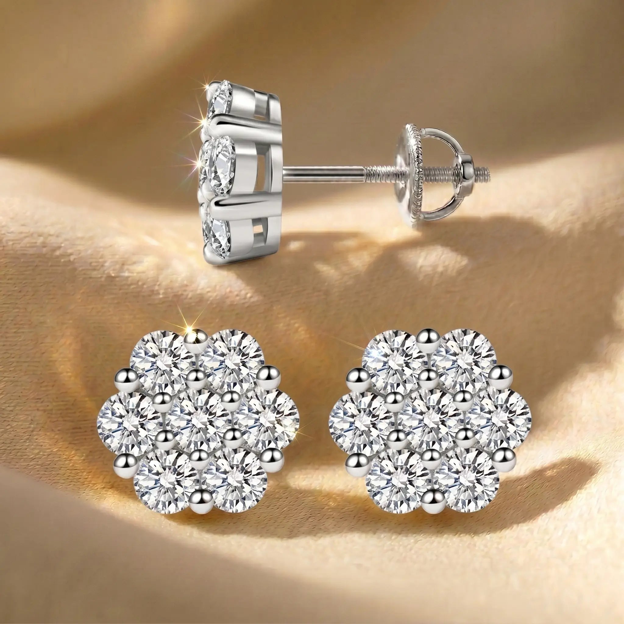 csandiva™ The Timeless Bloom Moissanite Studs - Zero Anxiety Elegance & Radiant Heirloom Alternative | Last Day 90% OFF🔥