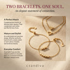 Csandiva 14K Gold "Eternal Bond" Matching Bracelet Set (2-Piece) | Today Only 90% OFF🔥