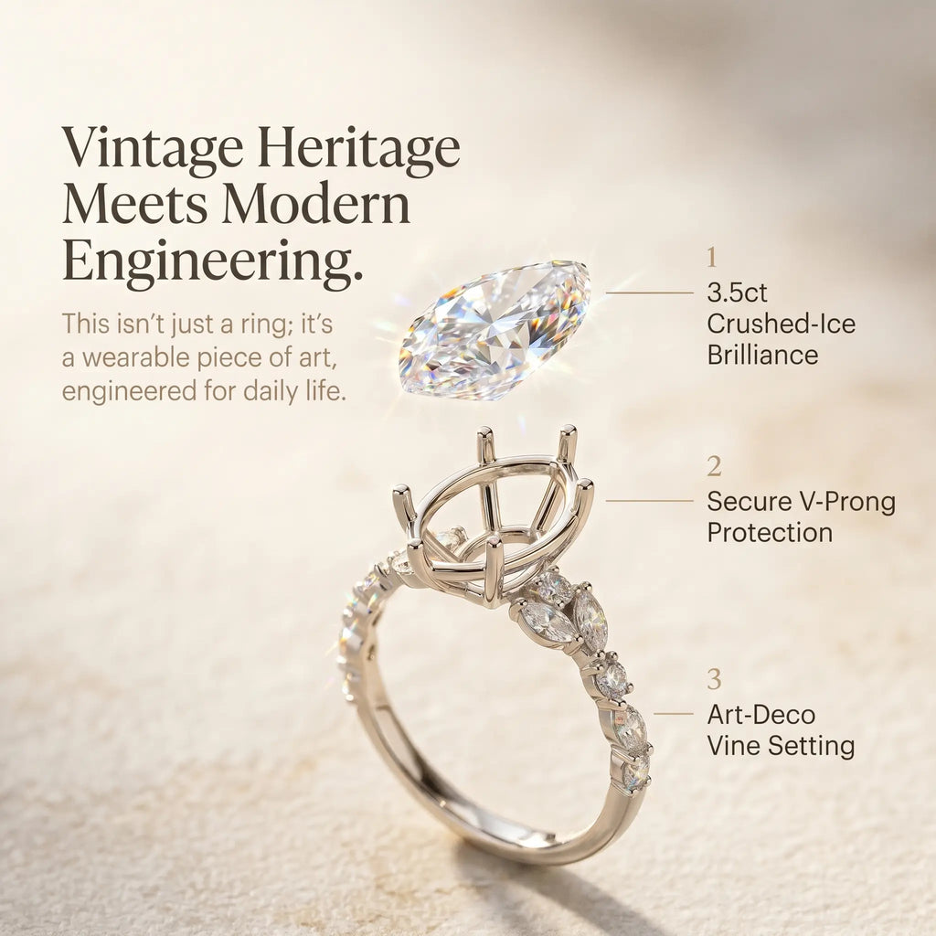 Csandiva™ The Sovereign Legacy | Hand-Forged 3.5Ct Marquise Masterpiece | Visually Slimming & Butter-Smooth Fit | Zero Green Fingers | 90% OFF Vault Release 🔥