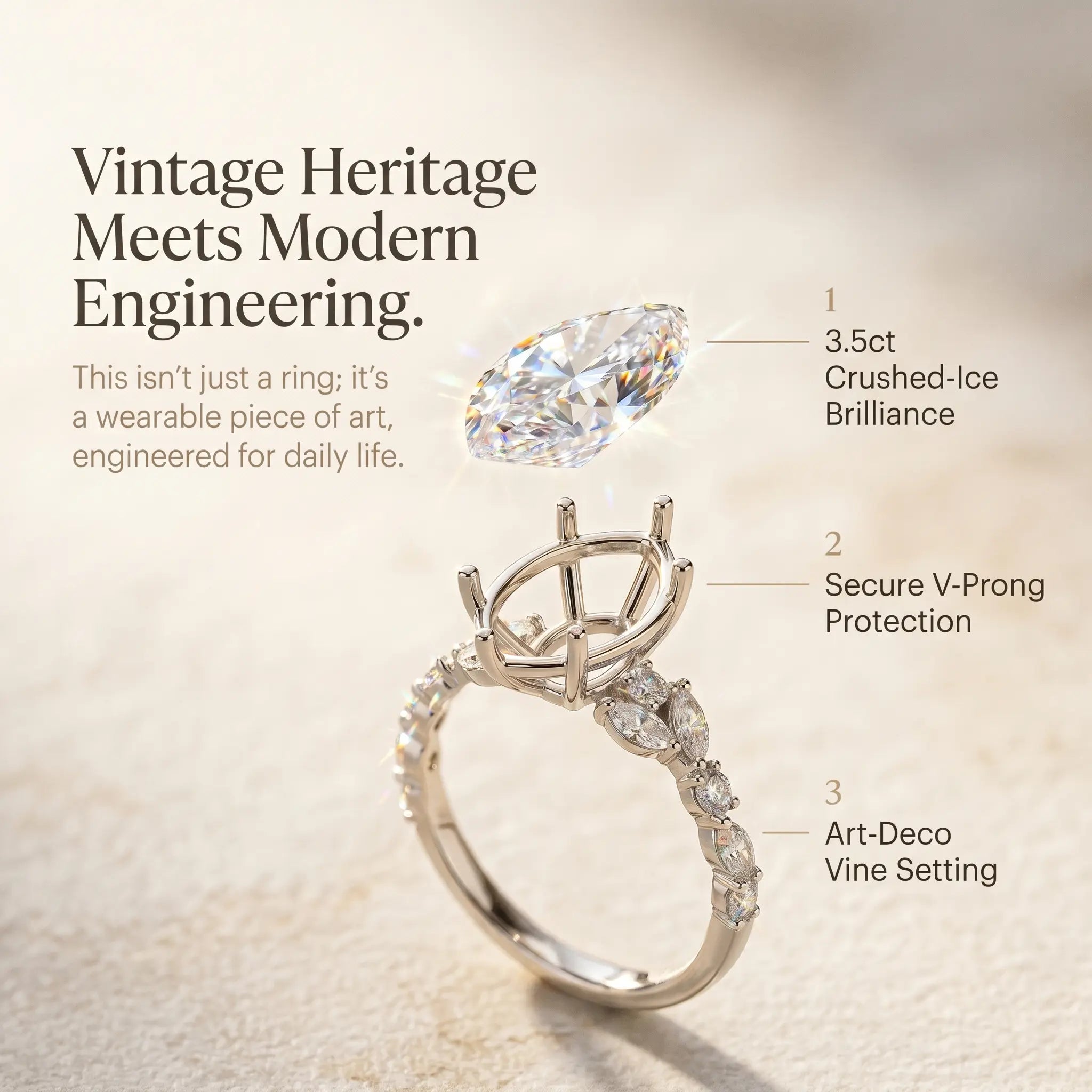 Csandiva™ The Sovereign Legacy | Hand-Forged 3.5Ct Marquise Masterpiece | Visually Slimming & Butter-Smooth Fit | Zero Green Fingers | 90% OFF Vault Release 🔥
