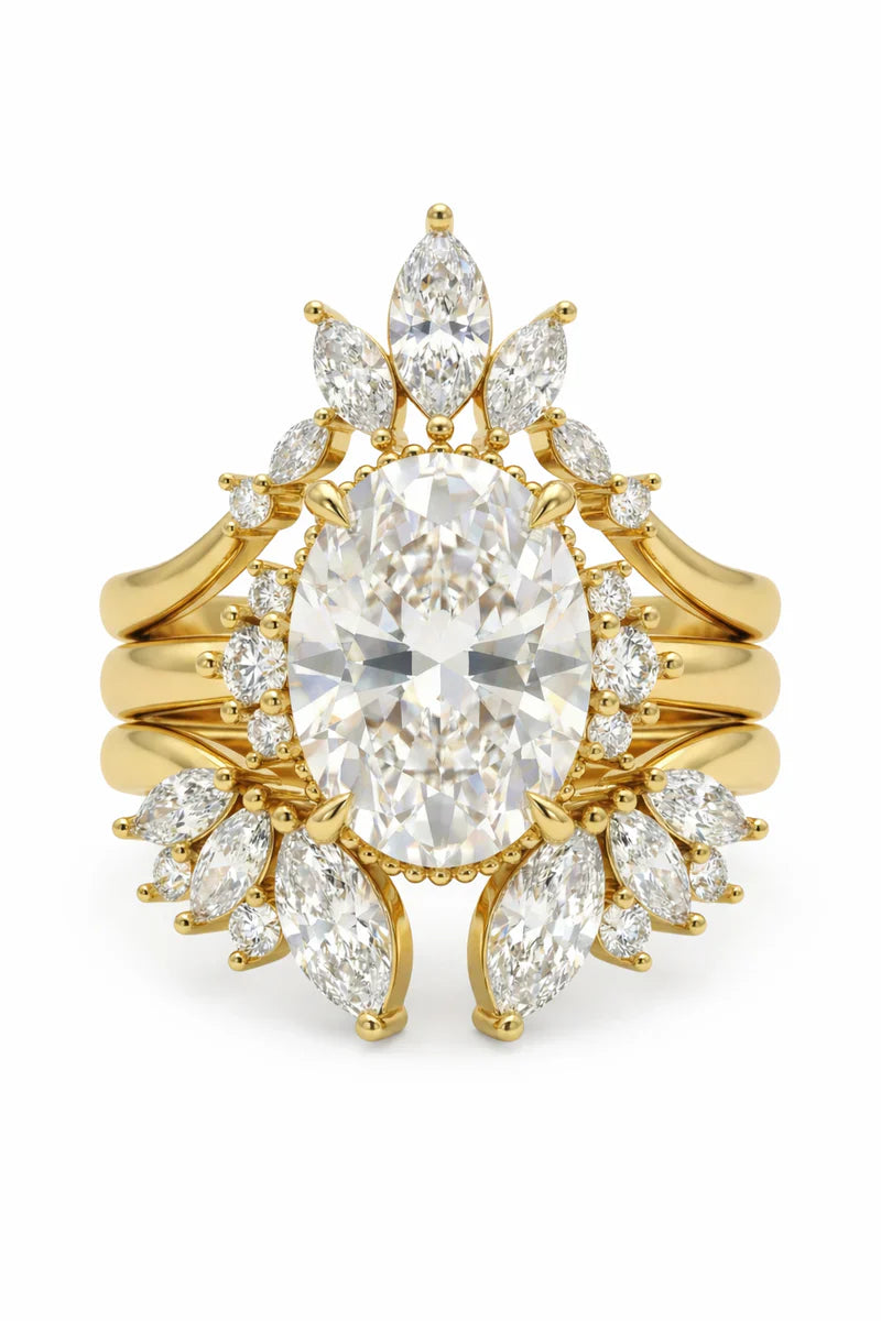 csandiva™ 3-Carat VVS1 Moissanite Ring Suite - Travel-Safe Brilliance & Elegant Heirloom Alternative | Claim 90% OFF Today🔥