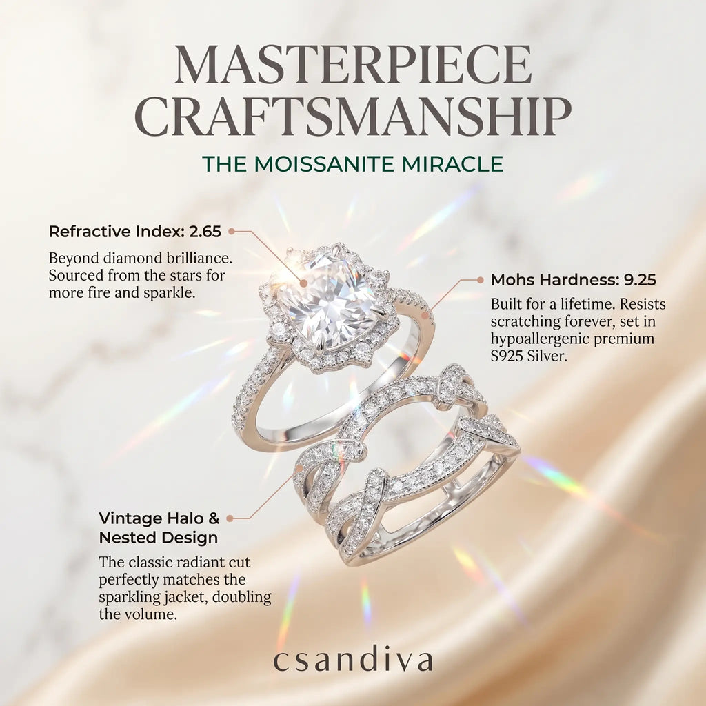 csandiva™ 3.0ct Vintage Nested Ring Suite - Smart Heirloom Alternative & Zero Anxiety Glamour | Claim 90% OFF Last Day🔥