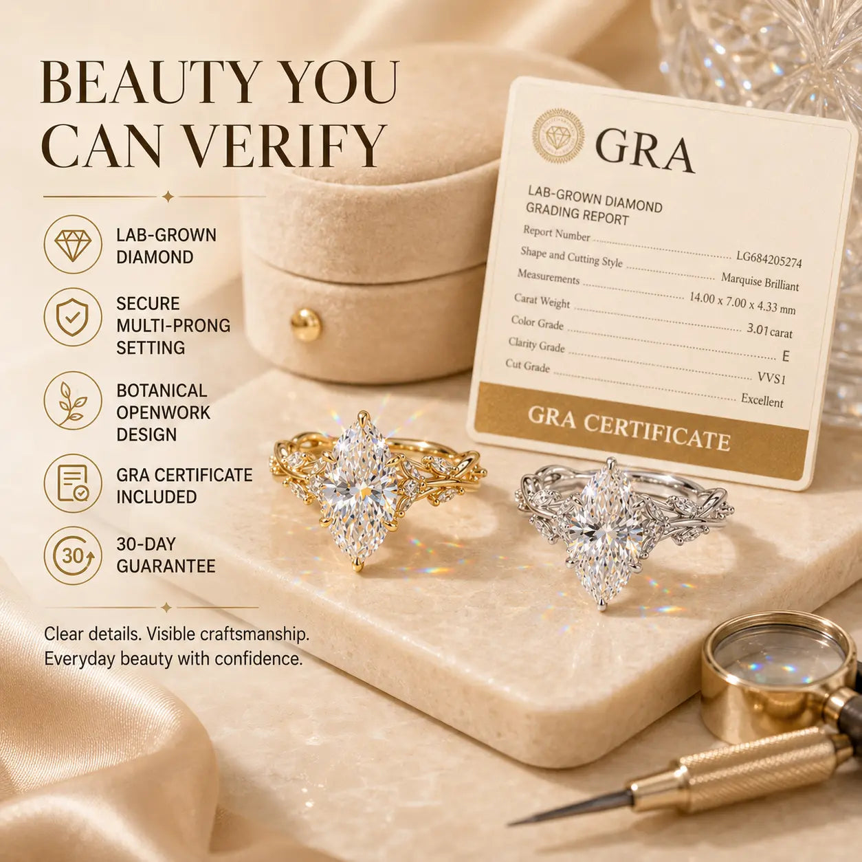 The Everwild Marquise™ Lab-Grown Diamond Vine Ring — The Finger-Flattering Statement That Completes Every Look | Gold or Silver | Last Day Sale-90% OFF🔥