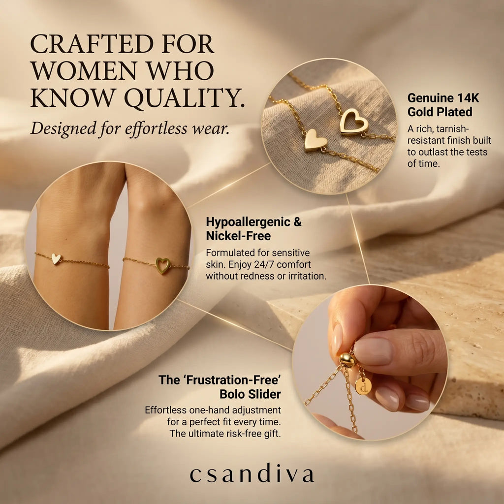 Csandiva 14K Gold "Eternal Bond" Matching Bracelet Set (2-Piece) | Today Only 90% OFF🔥