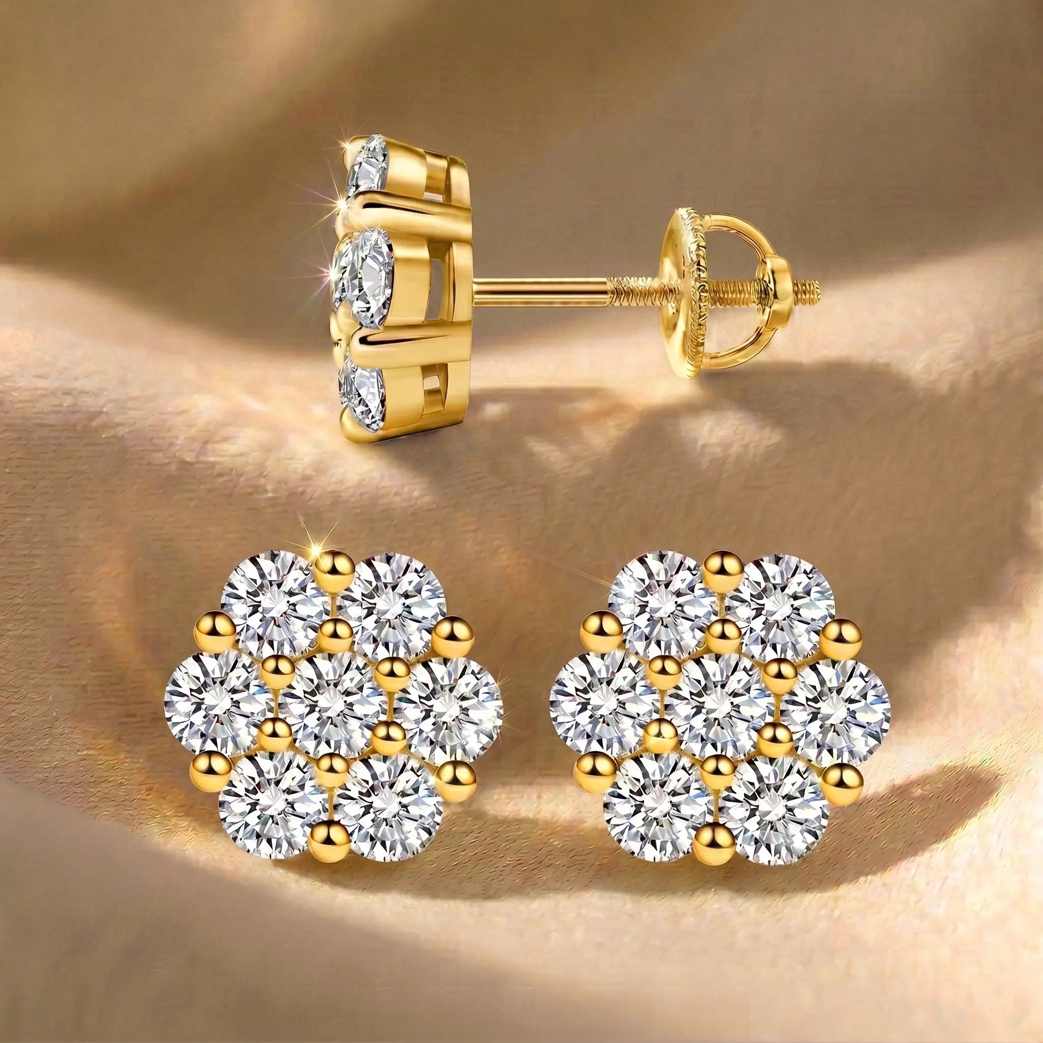 csandiva™ The Timeless Bloom Moissanite Studs - Zero Anxiety Elegance & Radiant Heirloom Alternative | Last Day 90% OFF🔥
