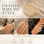 The Heiress 3-in-1 Seamless Interlocking Eternity Stack | Flawless Pear & Marquise Statement Ring Set | Waterproof Travel Decoy | Last Day 90% OFF 🔥