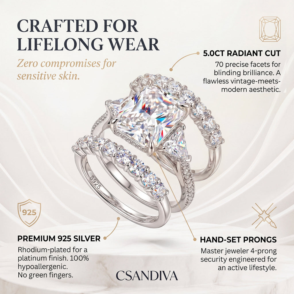 csandiva™ The Timeless Embrace 5.0ct Radiant Ring - Zero Anxiety Glamour & Smart Luxury Alternative | Claim 90% OFF Today🔥