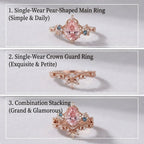 Vintage Crown Marquise Stacking Ring Set — 14K Gold Elegance & Comfort-Fit for Women--Last Day Sale-90% OFF🔥