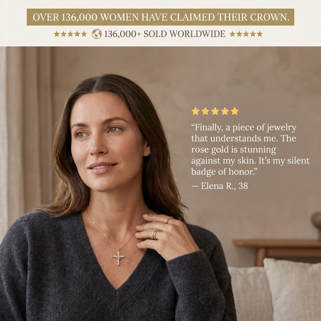 csandiva™ 14K Gold Rotatable Crown Cross Necklace - Discreet Anxiety Relief & Elegant Faith Jewelry | Claim 90% OFF Last day🔥