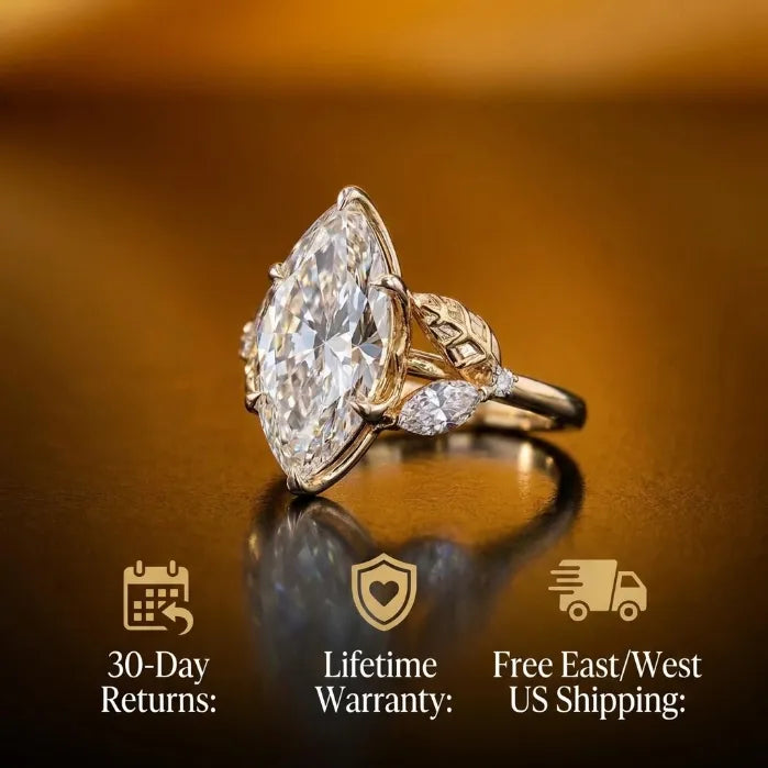 The Tuscany Marquise: Handcrafted 14K Gold Leaf Ring for Graceful, Slender-Looking Hands--Last Day Sale-90% OFF🔥