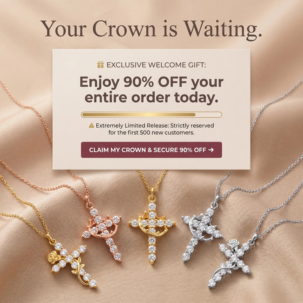 csandiva™ 14K Gold Rotatable Crown Cross Necklace - Discreet Anxiety Relief & Elegant Faith Jewelry | Claim 90% OFF Last day🔥
