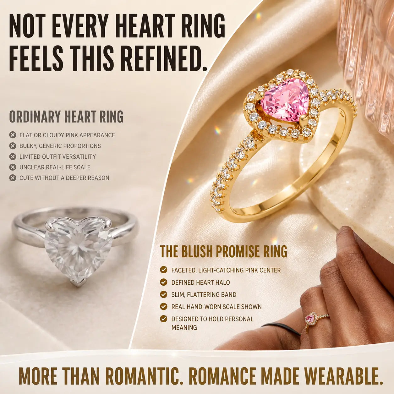 The Blush Promise™ Pink Heart Halo Ring — Grown-Up Romance, Made to Mean More | Last Day Sale-90% OFF🔥
