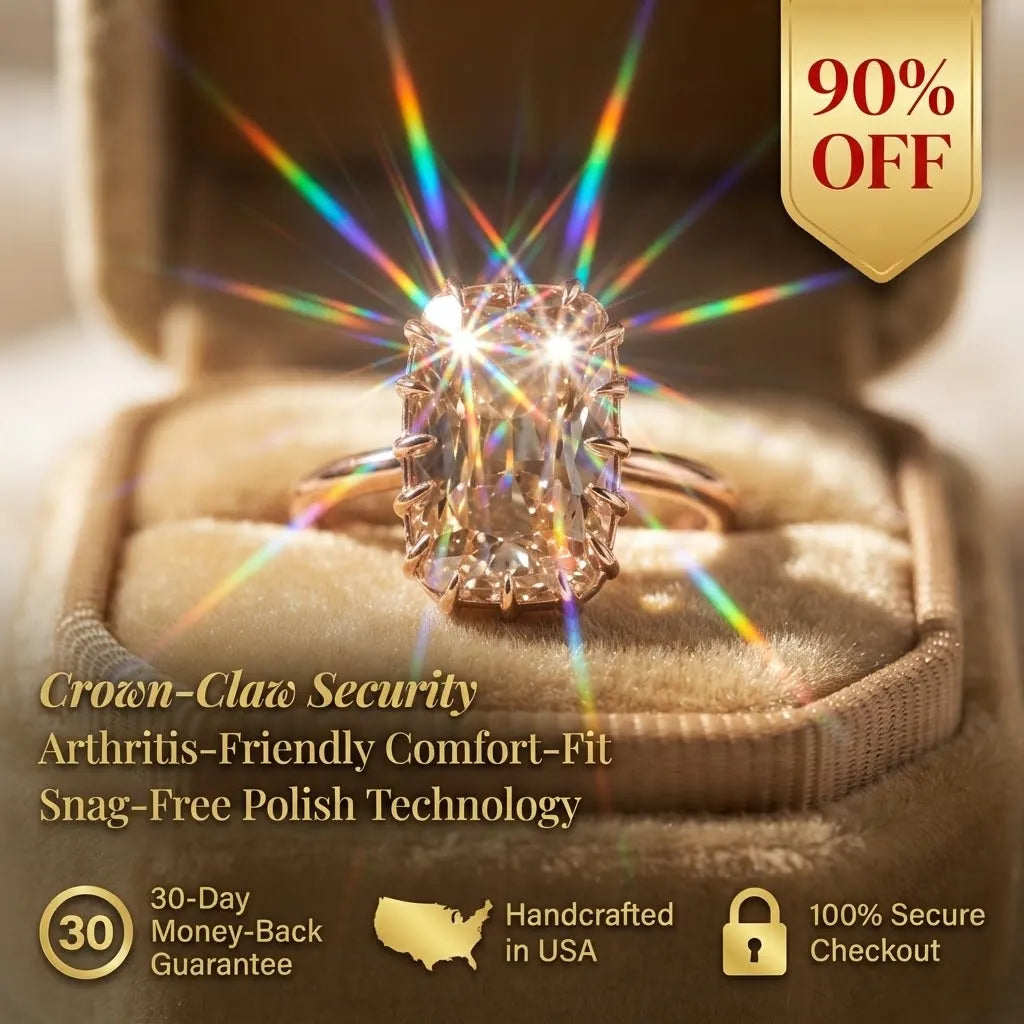 The Empress Vintage Champagne Solitaire – Handcrafted Crown Setting Ring--Last Day Sale-90% OFF🔥