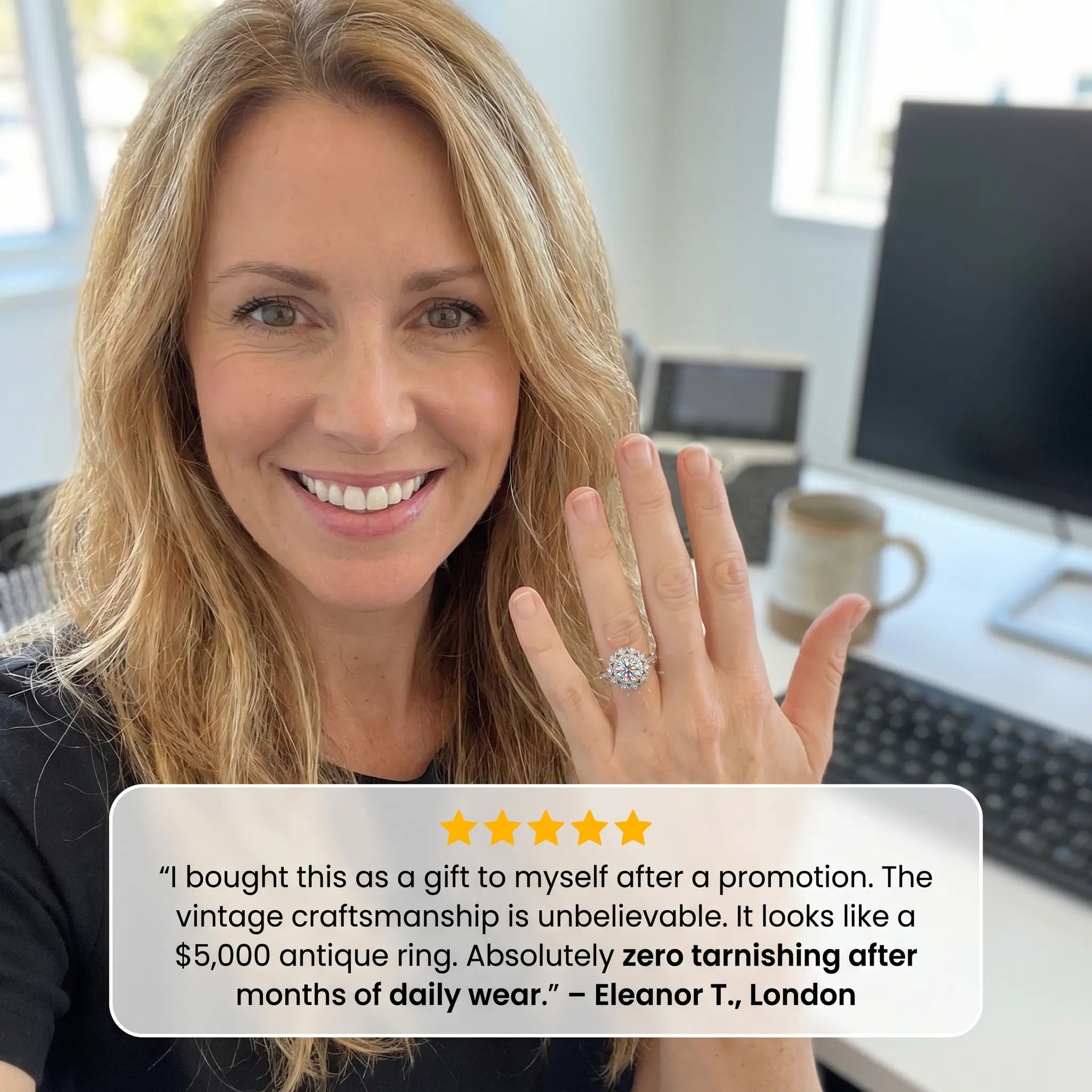 The Artisan Sunburst Diamond Ring | Hand-Sawn Flattering Elegance, Anti-Tarnish Skin Safety & Pristine Radiance | 90% OFF Last Day🔥