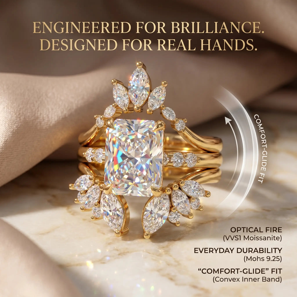 csandiva™ 3-Carat VVS1 Moissanite Ring Suite - Travel-Safe Brilliance & Elegant Heirloom Alternative | Claim 90% OFF Today🔥