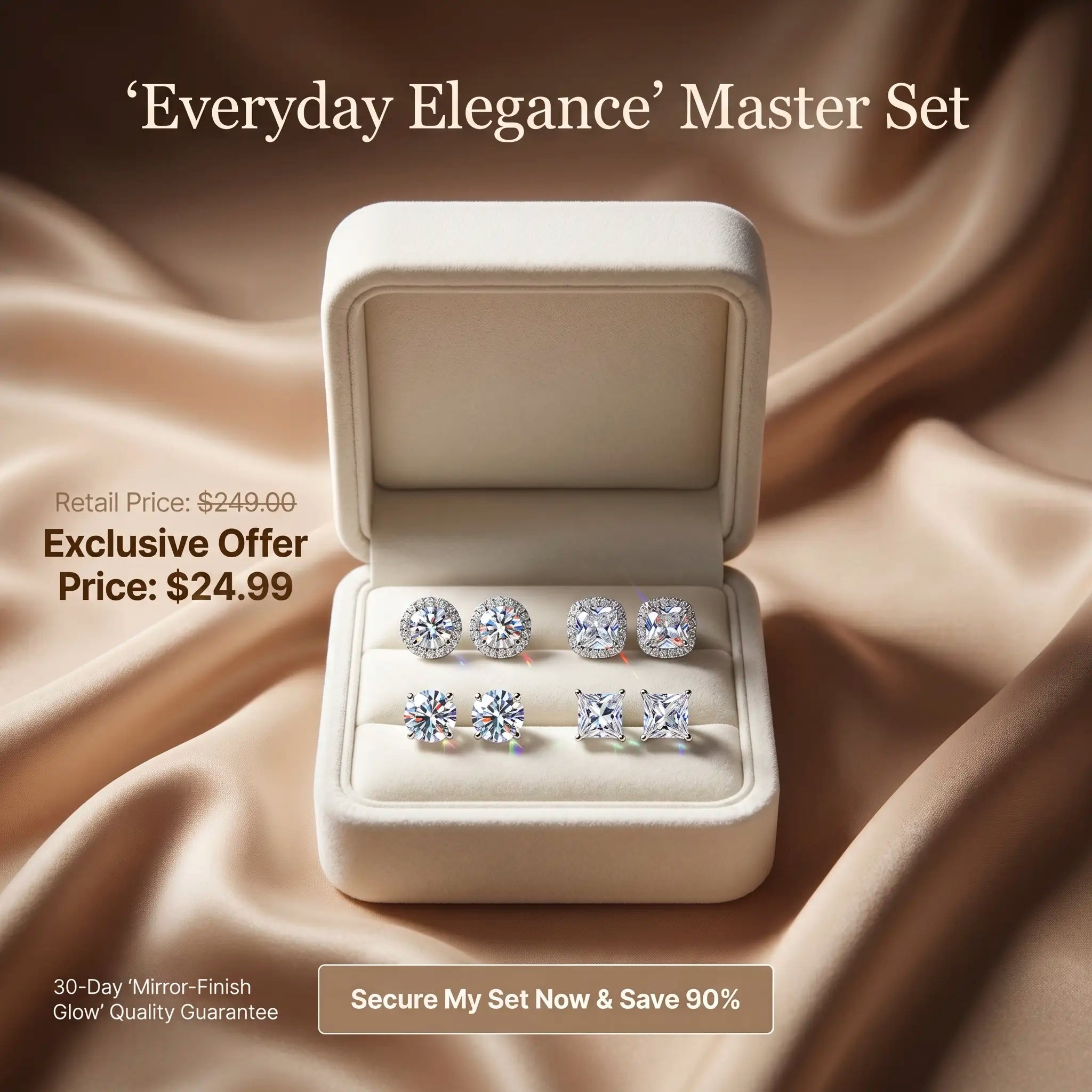 csandiva™ VVS1 Moissanite Halo Studs - Zero Droop Comfort & 100% Waterproof Brilliance | Claim 90% OFF Today🔥