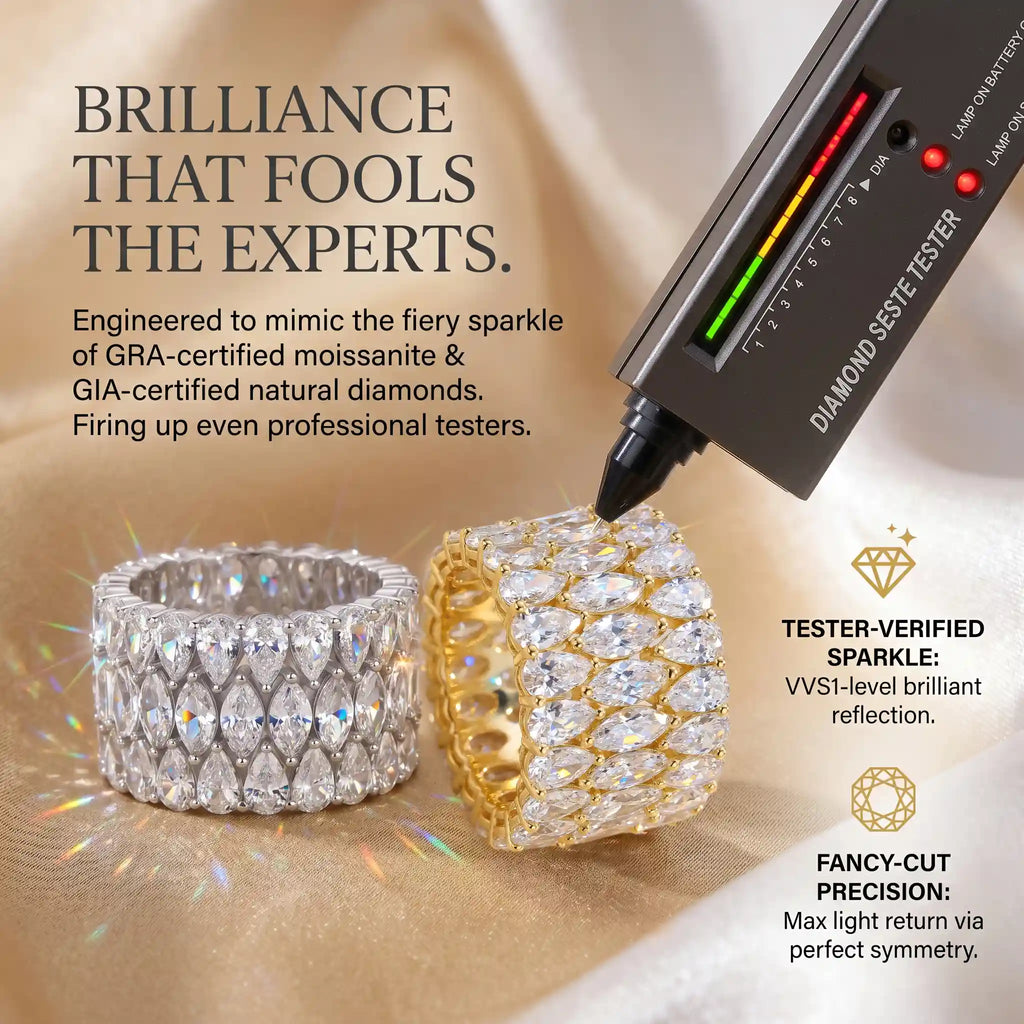 The Heiress 3-in-1 Seamless Interlocking Eternity Stack | Flawless Pear & Marquise Statement Ring Set | Waterproof Travel Decoy | Last Day 90% OFF 🔥