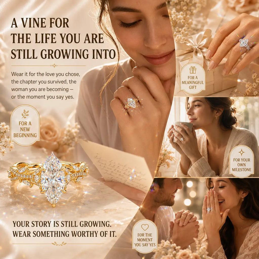 The Marquise Crown Lab-Grown Diamond Ring Set That Makes Every Gesture Feel More Elegant | Gold or Silver | Last Day Sale-90% OFF🔥