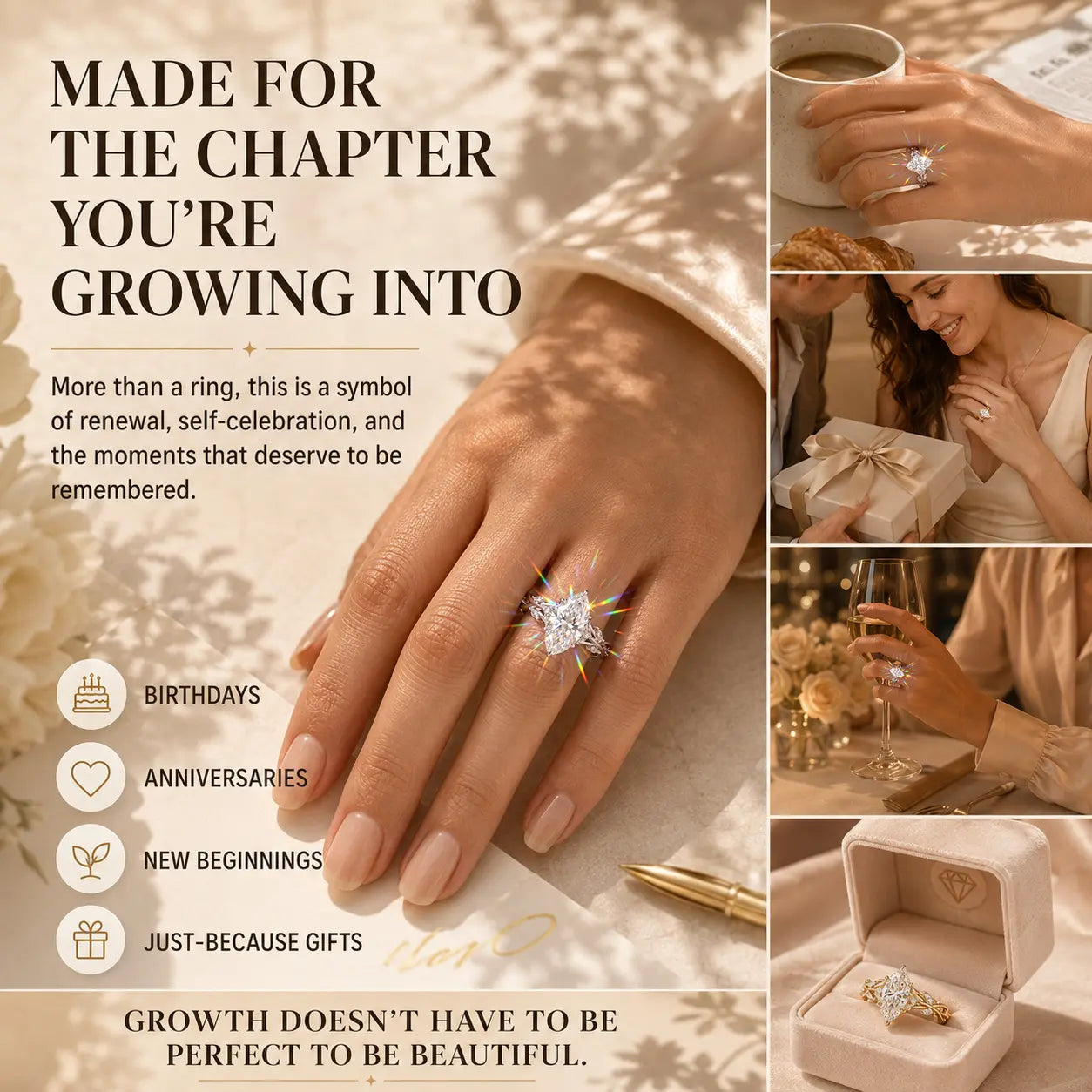 The Everwild Marquise™ Lab-Grown Diamond Vine Ring — The Finger-Flattering Statement That Completes Every Look | Gold or Silver | Last Day Sale-90% OFF🔥